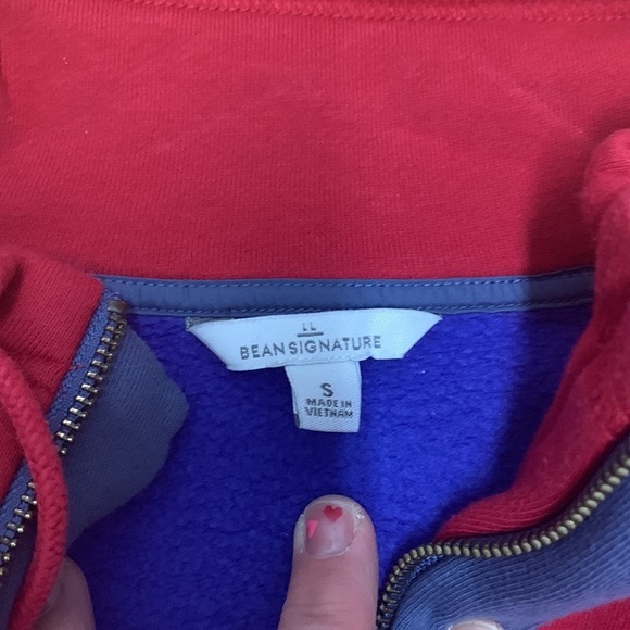 LL Bean Signature Colorblock Quarter zip - Picture 2 of 4